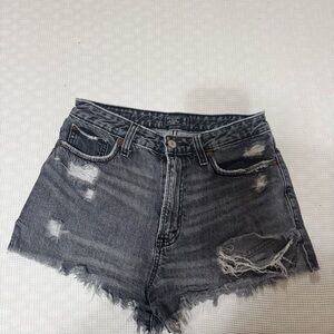 Abercrombie & Fitch Black Distressed Jean Shorts